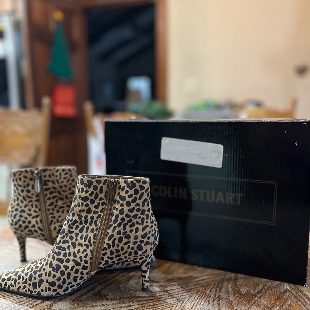Colin Stuart Animal Print Ankle Booties